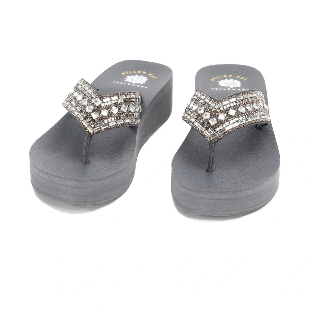 Yellow box flip flops PAREL color gray medium width - Picture 3 of 5